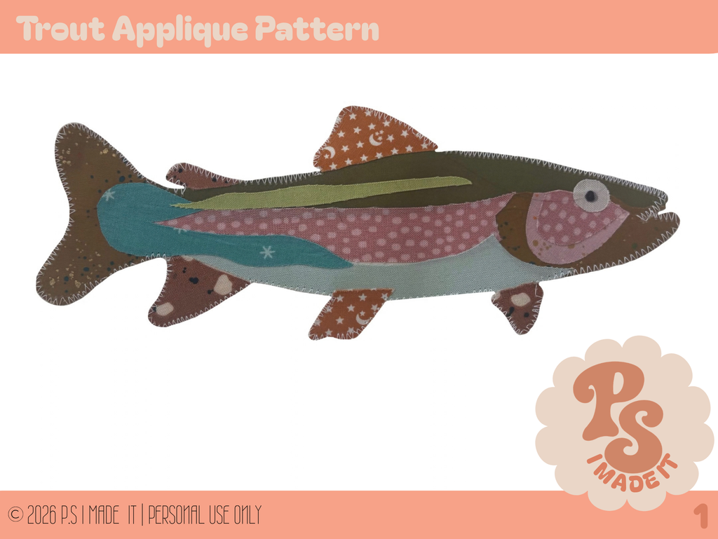 Trout Applique Pattern